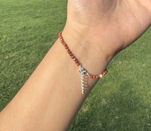 Wholesale Brown Sunstone Gemstone <b>Bead</b> <b>Bracelet</b> 925 Sterling Silver Adjustable Handmade Trendy Wedding & Party Gift Fine Jewelry - Product Image 3
