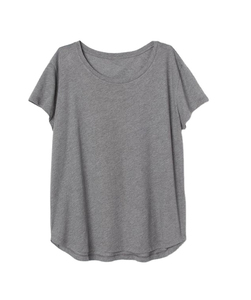 เสื้อยืดคอกลมทรงหลวมแขนสั้นสำหรับผู้หญิง แบบ OEM สั่งทำพิเศษ ผ้าฝ้าย 100% ถักแบบสบายๆ ระบายอากาศได้ดี สีพื้น ความยาวปกติ - Product Image 1