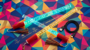 Festival Special AKSHARAM INNOVATIONS LED Dandiya Sticks Bright Multicolor Flash Effect Acrylic Transparent <b>Tube</b> <b>Bubble</b> Design - Product Image 6