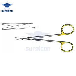 Knapp Scissors <b>12</b> cm (4-3/4 Inch) Straight Blunt TC Gold Tungsten Carbide Surgical Scissors Stainless Steel Precision Operating - Product Image 4