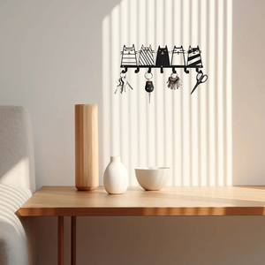 CIFbuy Appendiabiti da Parete Moderno a Tema Gatto con 7 Ganci e Portachiavi per Servizio di Ritiro Temu, Ideale per Utenti TikTok - Product Image 5