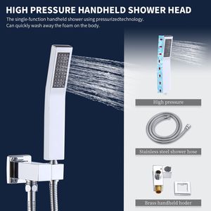 Set di Accessori per Bagno, Sistema Doccia a Parete con Soffione a Pioggia da 10 Pollici e Doccetta, Finitura Cromata - Product Image 2