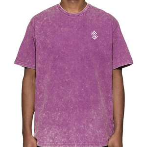 Vente directe usine Nouveau style T-shirt homme délavé à l'acide Faible MOQ Séchage rapide Respirant Écologique Polyester/Coton Haute Qualité - Product Image 1