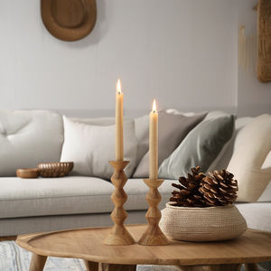 Support de bougie en bois - Product Image 4
