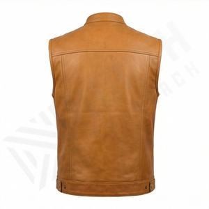 Veste de moto d'été NAI-5080E, gilet en cuir pour motard, vêtement extérieur en toile tendance, coupe-vent, rembourrage en coton, couleur personnalisée - Product Image 2