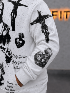 Nouveau sweat à capuche zippé imprimé pour homme, coupe oversize, style streetwear, impression DTG, design avec strass, sweat à capuche tricoté pour homme - Product Image 4