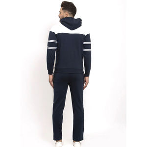 Chándal con Capucha para Hombre, Diseño Color Block en Blanco y Negro, Cierre de Cremallera, Manga Larga, Estilo Casual para Otoño, con Bolsillos Laterales, Corte Regular - Product Image 4