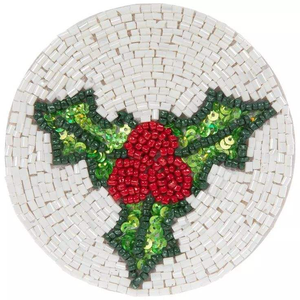 Beautiful Handmade Embroidery Christmas Seed <b>Beads</b> <b>Set</b> Seed <b>Beads</b> Beaded Coaster Embroidery Craft For Holiday Decor - Product Image 6