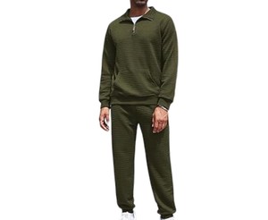 ชุดวอร์มวิ่งฤดูหนาวสำหรับผู้ชาย แบบมีซิป 2 ชิ้น ระบายอากาศได้ดี พร้อมโลโก้สั่งทำพิเศษ - Product Image 2