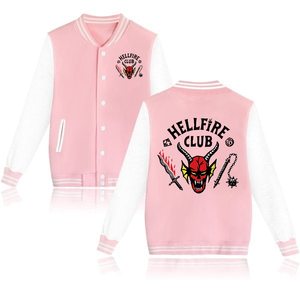 Club Varsity <b>Jacket</b> Black White Cotton Polyester <b>Punk</b> Style Turn-down Collar Regular Sleeve Printed Logo Front - Product Image 6