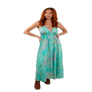 Calidad estándar Boho espalda descubierta Halter Maxi vestido Boho estilo gitano Maxi vestido - Product Image 1