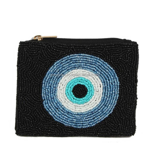 Handmade Beaded Coin <b>Purse</b> White Flower Design Magnetic Closure Foldable Clutch <b>Cute</b> Durable Anti-Theft Casual Handbags Women - Product Image 3