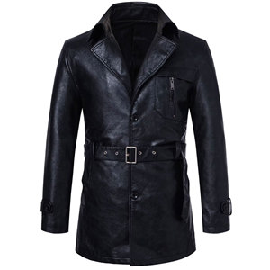 Chaqueta de Cuero PU Lavado de Alta Calidad para Hombre, Corte Ajustado, Cuello Camisero, Cierre de Cremallera, Resistente al Viento, Hecha en Pakistán - Product Image 1