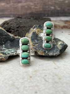 Handmade Kingman Turquoise <b>Adjustable</b> <b>Ring</b> Sterling Silver Southwestern Boho Statement Jewelry Artisan Gemstone Gift for Her - Product Image 1