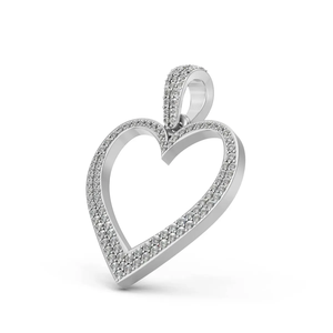 Colgante de Corazón Abierto de Oro de 14 Quilates con Diamante Cultivado en Laboratorio, Certificado IGI, 0.32 CT, Chapado en Rodio, Corte Brillante, Amuleto Romántico para Mujer, para Boda - Product Image 4