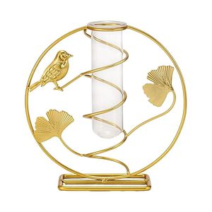 Vase de table moderne en laiton avec motif d'oiseau et d'éventail, idéal pour la décoration intérieure - Product Image 6