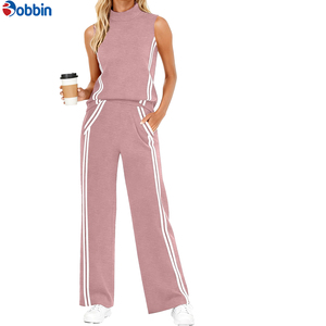 Conjunto de 2 Piezas para Mujer de Alta Calidad, con Logotipo Personalizado, Estilo Deportivo, Top Corto y Pantalones Anchos, Transpirable, Ideal para Viajes - Product Image 3