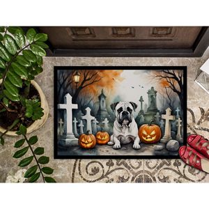Spooky Halloween Boxer <b>Doormat</b> Non-Slip <b>Washable</b> Low Pile 24H X 36W Indoor and Outdoor Entryway Rug for Front Door - Product Image 3