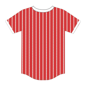 T-shirt à manches courtes pour homme, rayé rouge et blanc, col rond, coupe classique, design imprimé, tissu tissé - Product Image 1