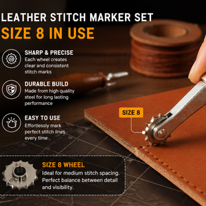 Leather Stitching Roulette <b>Tool</b> <b>Set</b> Edge Beveler Leather Craft <b>Tools</b> | Stamping Kit Professional <b>Hand</b> <b>Tool</b> | India 2026 Product - Product Image 3