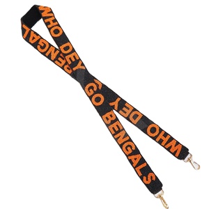 Who Dey Bengals personalizado oro blanco semilla bolsa de cuentas correas 'Hook Em Horns' accesorio de moda correa de monedero con cuentas - Product Image 1
