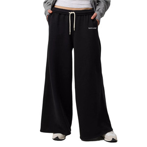 New Spring Breathable Chiffon Casual <b>High</b> <b>Waisted</b> Straight Leg Plush Wide Leg Pants Women's Trousers <b>Cargo</b> Wide Leg Casual Pants - Product Image 4