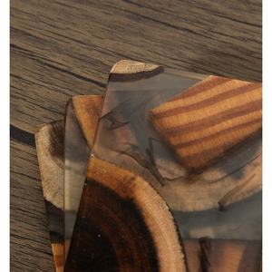 Customize <b>Drink</b> Beer Tea Coffee square Round Bamboo Wood Epoxy Resin <b>coaster</b> with Holder Set - Product Image 4