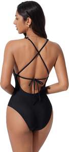 คุณภาพดี สินค้ามาใหม่ ชุดว่ายน้ำวันพีซแบบมีลาย 1 สี ชุดบิกินี่เซ็กซี่สำหรับผู้หญิง พร้อมเดรสชายหาดยาว - Product Image 4