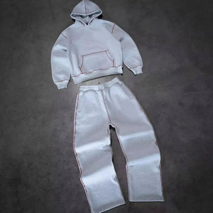 Conjunto Deportivo Holgado de 2 Piezas para Hombre, Sudadera con Capucha y Pantalones Deportivos de Algodón, Estilo Casual para Deportes, Gimnasio y Ropa Urbana - Product Image 4