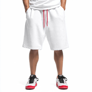 Shorts en molleton de coton pour homme, style streetwear, couleur unie, avec poches, pour le sport et le jogging. - Product Image 1