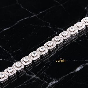 Luxury Cushion Cut Diamond Tennis <b>Necklace</b> for Women Iced Out Sterling Silver <b>Statement</b> Jewelry American European Hip Hop Bridal - Product Image 3
