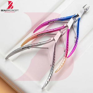 Juego de cortacutículas con mango trenzado de colores modernos, cortador de piel muerta profesional de acero inoxidable para salones de uñas - Product Image 3