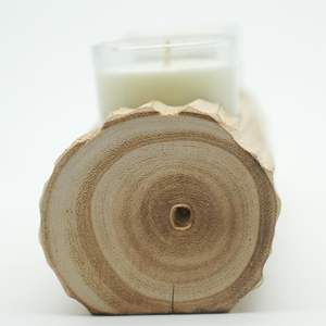 Porte-bougie en bois à double compartiment brun de 8,66'' de long, élégante lanterne et pot en bois pour la décoration de la maison - Product Image 4