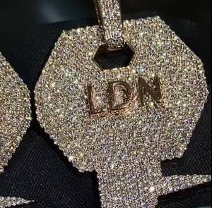 Colgante de Llave con Incrustaciones de Diamantes, Collar con Nombre Personalizado, Joyería Hip Hop, Colgante de Diamante Moissanita, Colgante de Plata de Ley 925, Oro Sólido - Product Image 4