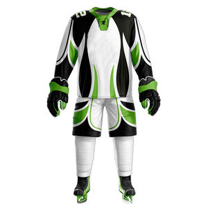 Tenues de hockey sur glace personnalisées pour hommes, ensemble en tissu 100 % polyester, comprend tout l'équipement essentiel, service OEM, séchage rapide et respirant - Product Image 1