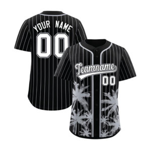 Maillot de baseball à rayures fines personnalisé OEM, boutonné sur le devant, en polyester imprimé à séchage rapide, uniforme d'équipe en gros, marque privée - Product Image 2