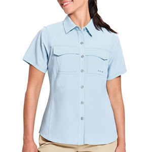 Chemises de pêche élégantes en tissu pour femmes, respirantes, en polyester et élasthanne, vêtements de sport pour femmes - Product Image 1