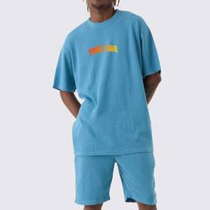 Conjunto de Verano Casual para Hombre, Pantalones Cortos y Camiseta de Manga Corta con Estampado en Contraste de Color, Producto Nuevo en Oferta, OEM para Adultos - Product Image 1