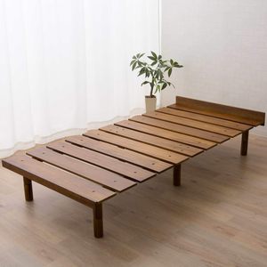 Cadre de lit à lattes en bois d'acacia Soli, taille King, lit pour une personne, hauteur réglable, cadre de lit à lattes en chêne clair - Product Image 1