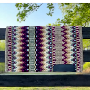 Couverture de selle en laine de qualité supérieure pour spectacle western |   Tapis pour cheval en laine de Nouvelle-Zélande tissé à la main |   Équipement d'équitation respirant et anti-humidité - Product Image 2
