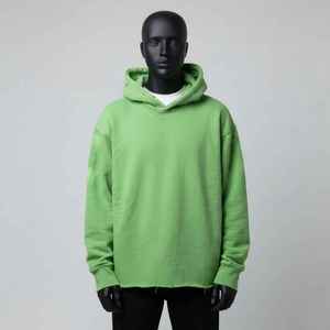 Sweat à capuche décontracté pour homme grande taille, léger, à manches courtes, pour l'été, modèle pull-over uni et minimaliste - Product Image 4