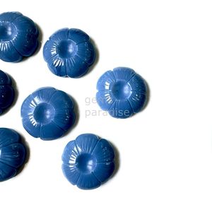 Colgante de ópalo azul natural en forma de flor, tallado a mano, colgante de cristal con forma de flor, talla de ópalo de 25 mm para joyería - Product Image 2