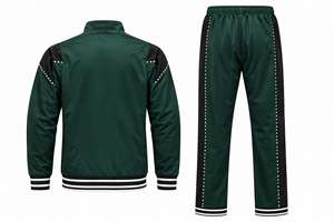 Custom Dark <b>Green</b> Tracksuit <b>Set</b> Mens Full Zip Sportswear Jacket Jogger Pants Athletic Fitness <b>Gym</b> Training Active Wear Running - Product Image 5