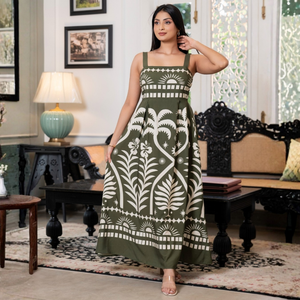 Elegante Vestido Maxi de Rayón con Corte Evase para Mujer - Product Image 4