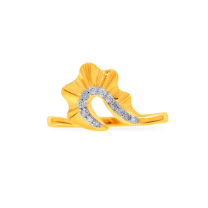 Anillo de compromiso con motivo de hoja de oro y diamante marquesa de 0.35 ct — Diseño inspirado en la naturaleza con diamantes incrustados, calidad de mayoreo - Product Image 3