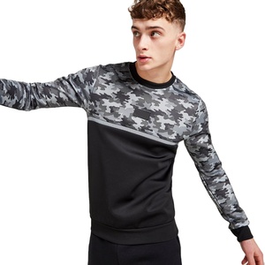 New Men Fitted <b>Plain</b> <b>Sweatshirt</b> Custom Wholesale Cotton Polyester Blend Tech Fleece Pullover - Product Image 1