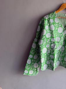 Chaqueta acolchada de algodón con estampado floral para mujer, cárdigan con cuello en V, ropa exterior informal transpirable, regalo para ella - Product Image 4