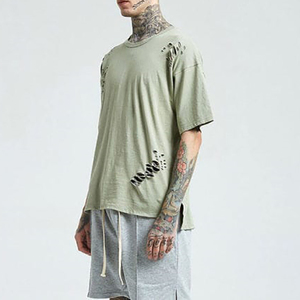 T-shirt Streetwear Vintage en Coton Délavé Grande Taille Imprimé Léopard Effet Vieilli Vente en Gros OEM - Product Image 2