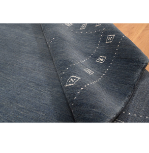 Tapis Gabbeh en laine bleu gris, tissé à la main, style minimaliste, grande taille pour salon, chambre à coucher, décoration intérieure - Product Image 1