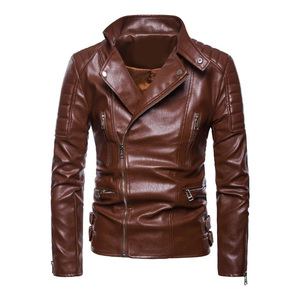 Chaqueta de Cuero Genuino para Hombre con Logotipo Personalizado en la Parte Delantera, Impermeable, Resistente al Viento, con Cierre, Corte Holgado, Formal, de PU - Product Image 4
